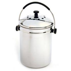 dStainless Steel Kitchen Compost Keeper Bin with Charcoal Filter dStainless Steel Kitchen Compost Keeper Bin with Charcoal Filter