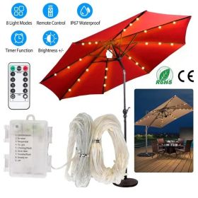 Patio Umbrella Lights 8 Lighting Mode Waterproof Parasol Timer Lamps W/ Remote Controller 104 LED 8 Bundles Warm White Patio Umbrella Lights 8 Lighting Mode Waterproof Parasol Timer Lamps W/ Remote Controller 104 LED 8 Bundles Warm White